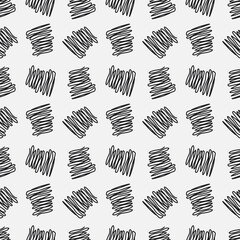 Brush stroke lines seamless vector pattern in black and white. Decorative texture for print, packaging, wrapping. Isolated repetitive tiles. - 468595047