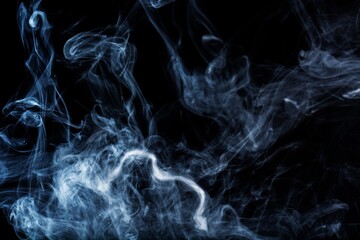 Isolated image of smoke on blue background