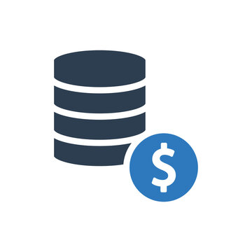 Data Center Cost Icon - Server Money Icon