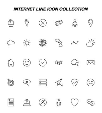 Internet concept. Collection of modern high quality internet line icons. Editable stroke. Premiul linear symbol for web sites, flyers, banners, online shops and companies