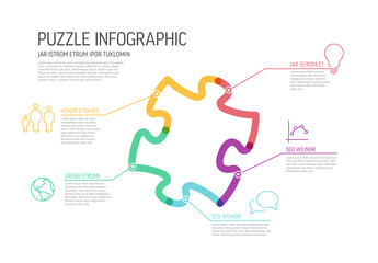 Thick line puzzle multipurpose infographic template