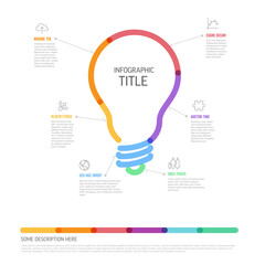 Thick line light bulb multipurpose infographic template