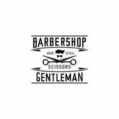 barbershop logo, gentleman vector silhouette