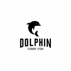 dolphin logo illustration vector, dolphin silhouette