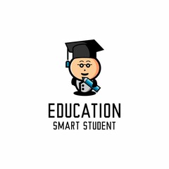 education logo illustration vector, cartoon student vector