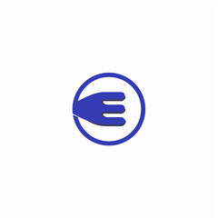 cutlery logo, letter E, logo food