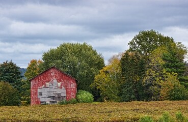 Abandoned barn in rural countryside