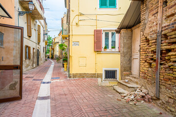 Streets and alleys in old town of Citta Sant Angelo, province of Pescara, Abruzzo, Italy, one of 'Borghi piu belli d'Italia' (Most Beautiful Villages in Italy)