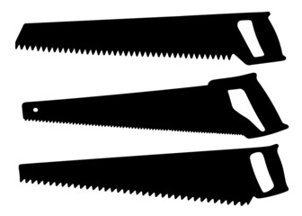 Wood saws in a set. Vector image.