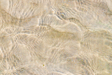 Clear water with sand Punta Esmeralda Playa del Carmen Mexico.
