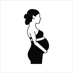 Vector pregnant woman icon. design element for hospital site on white background
