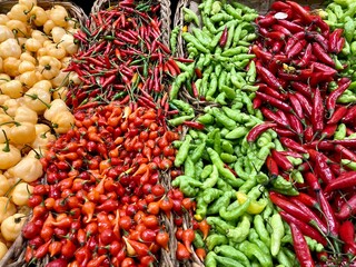 Peppers in the supermarket.