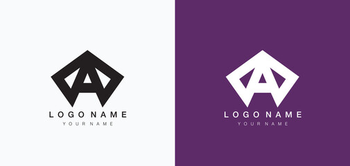 geometric letter A. Architecture vector icon