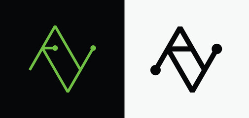 Geometric Letter AV Logo monogram