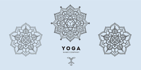yoga mandala vector logo abstract
