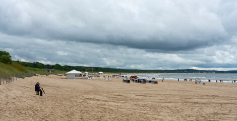 Fototapeta na wymiar am Strand der Ostsee in Misdroy, Polen