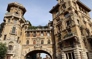 Quartiere Coppede, fun and magical architecture built 1913-1927, by architect Gino Coppede, Rome, Italy