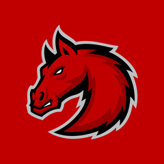Horse Head Vector Mascot, Sports Emblem