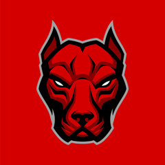 Angry PitBull vector Mascot, Sports Emblem