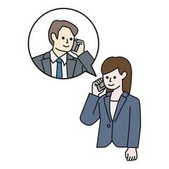 電話するビジネスパーソン