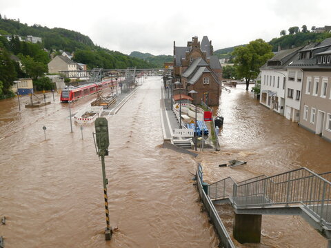 Hochwasser, Bahnhof Gerolstein