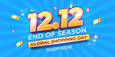 12.12 global Shopping day sale banner for business retail promotion