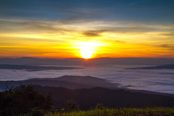 sunrise over the mountains