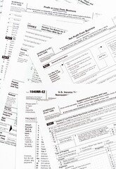 Obraz premium Tax Form 1040 with a pencil, Filing Documents