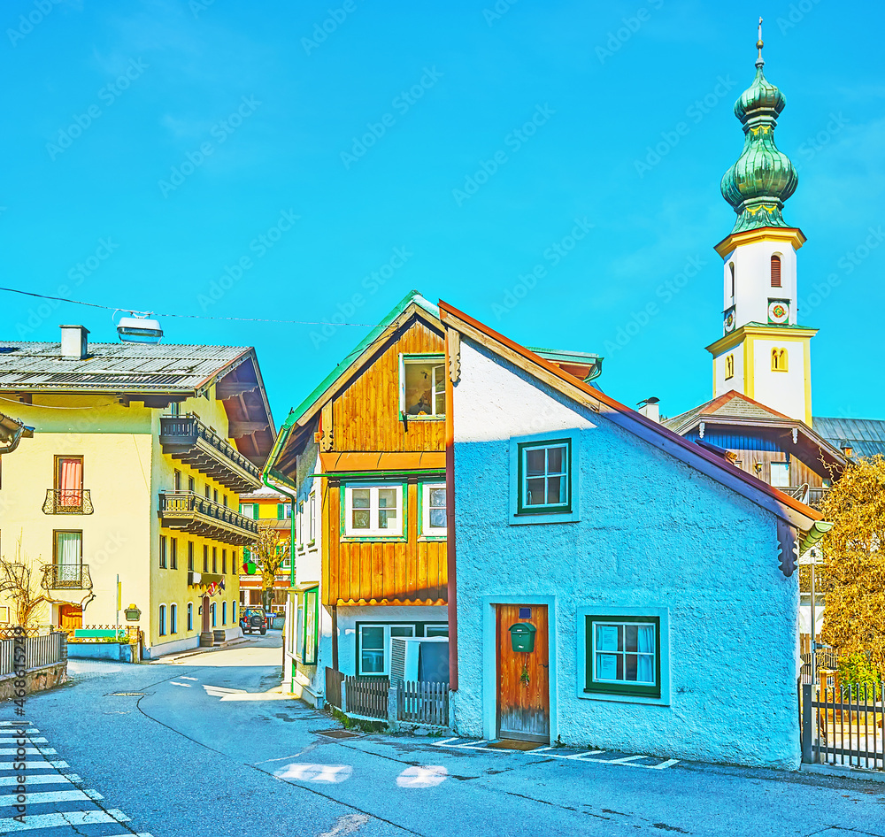 Canvas Prints The curved street of St Gilgen, Salzkammergut, Austria