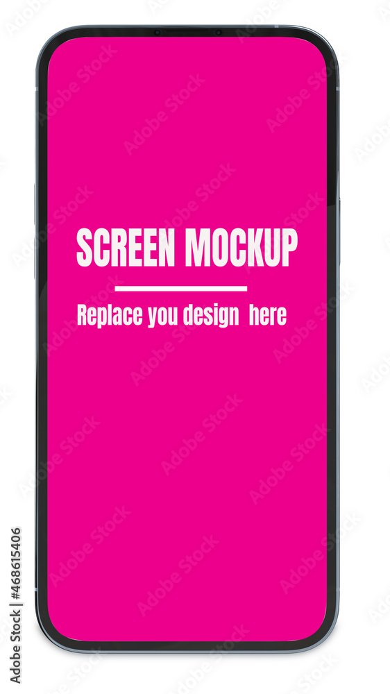 Poster smartphone frame with clipping path on screen and body on white background for replace you design template infographic or presentation and advertisement mockup