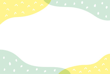 手書きのゆるくかわいいフレーム素材 - 白色背景・パステルカラー