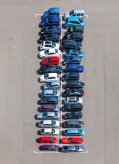 aerial of full parking lot in Germany