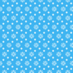 simple vector pixel art seamless pattern of abstract white abstract white snowflakes on blue background