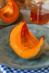 Oven-roasted pumpkin slices on a table