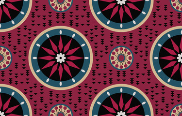 Textile fashion African print fabric super wax. vector illustration file. 