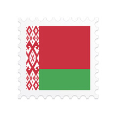 Belarus flag postage stamp on white background. Vector illustration eps10.