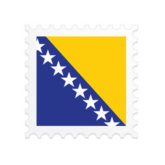 Bosnia and Herzegovina flag postage stamp on white background. Vector illustration eps10.