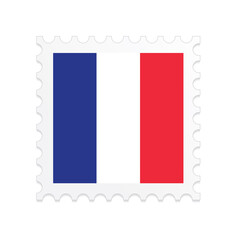 France flag postage stamp on white background. Vector illustration eps10.