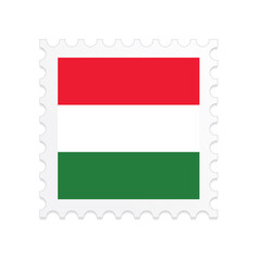 Hungary flag postage stamp on white background. Vector illustration eps10.