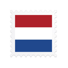 Netherlands flag postage stamp on white background. Vector illustration eps10.