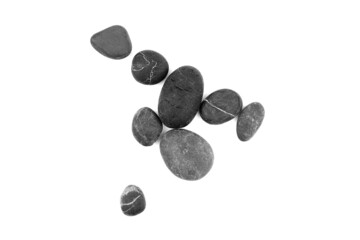 Fototapeta na wymiar Smooth pebble stones isolated on white