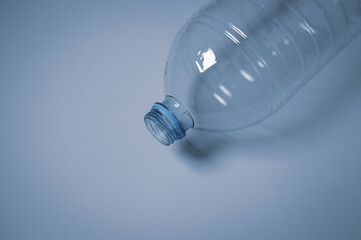 Empty plastic bottle on a white background
