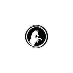 Elegant silhouette horse head logo