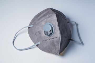 Gray respirator on a white background
