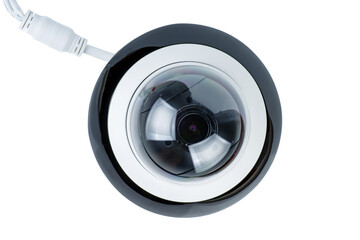 Network dome camera is isolated on white background