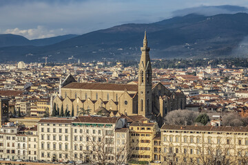 Obraz premium Beautiful view of Florence old town at sunset. Florence, Tuscany, Italy.