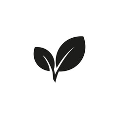 The leaf icon. Simple vector illustration on a white background