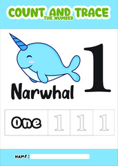 number trace and color narwhal 