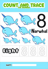 number trace and color narwhal 