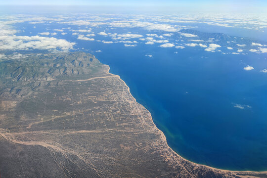Baja california sur coast aerial view